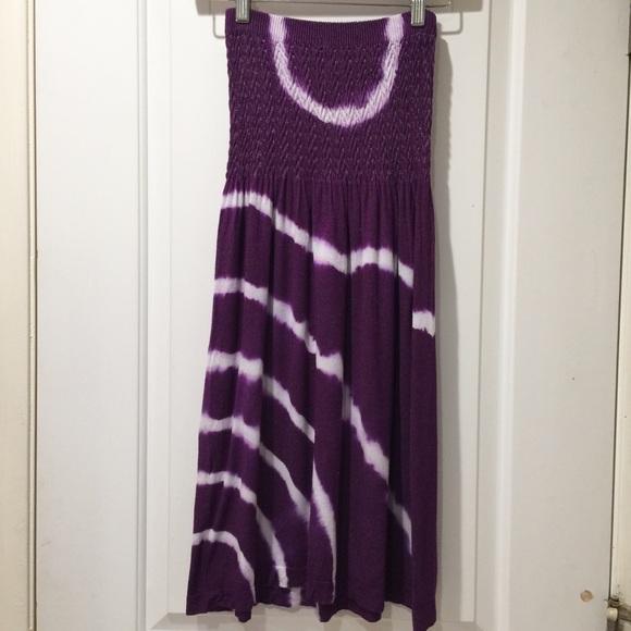 Grape Purple Tube Top Tie Dye Dress S / M by Poof! - Picture 4 of 7